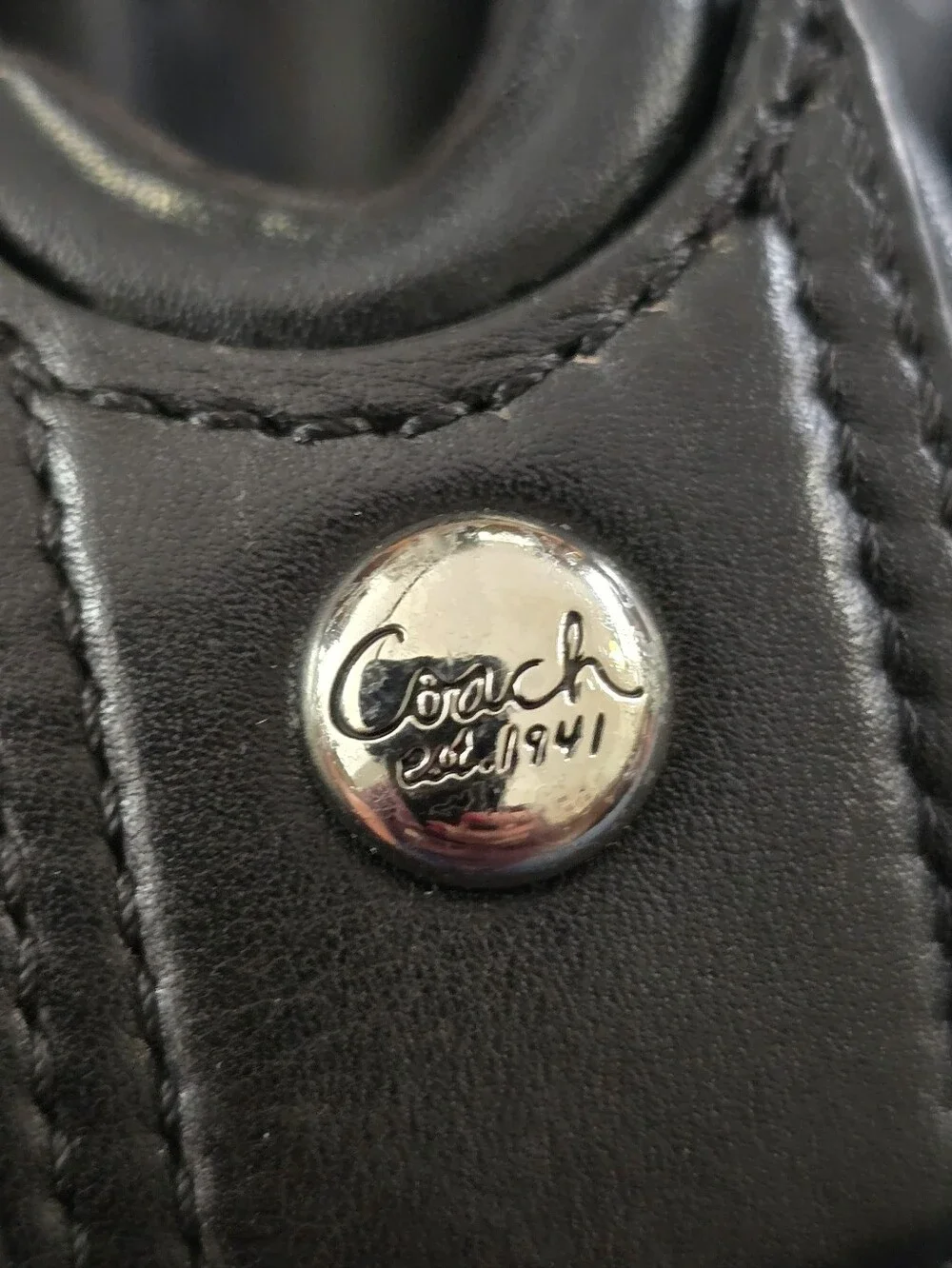 Coach Kristen Black Leather Hobo Shoulder Bag